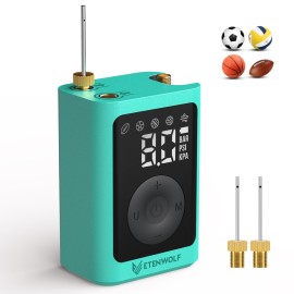 ETENWOLF Electric Ball Pump Inflation & Deflation 2-17 PSI, Basketball Pump with Precise Pressure Gauge, Rechargeable Air Pump for Balls, Soccer Ball Air Pump