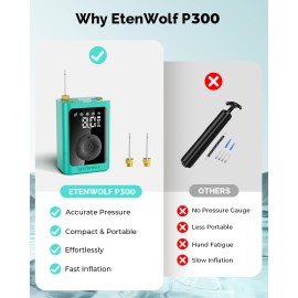 ETENWOLF Electric Ball Pump Inflation & Deflation 2-17 PSI, Basketball Pump with Precise Pressure Gauge, Rechargeable Air Pump for Balls, Soccer Ball Air Pump ETENWOLF Electric Ball Pump Inflation & Deflation 2-17 PSI, Basketball Pump with Precise Pressure Gauge, Rechargeable Air Pump for Balls, Soccer Ball Air Pump