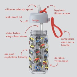 Bentgo Kids Water Bottle - Leak-Proof, Durable Tritan, BPA-Free 15 oz. Cup for Kids/Toddlers Ages 3+, Safe Sip Spout, Carrying Handle, & Dishwasher Safe for School, Sports, Daycare & Camp (Trucks) Bentgo Kids Water Bottle - Leak-Proof, Durable Tritan, BPA-Free 15 oz. Cup for Kids/Toddlers Ages 3+, Safe Sip Spout, Carrying Handle, & Dishwasher Safe for School, Sports, Daycare & Camp (Trucks)