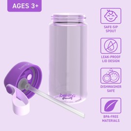 Bentgo Kids Water Bottle - Leak-Proof, Durable Tritan, BPA-Free 15 oz. Cup for Kids/Toddlers Ages 3+, Safe Sip Spout, Carrying Handle, & Dishwasher Safe for School, Sports, Daycare & Camp (Purple) Bentgo Kids Water Bottle - Leak-Proof, Durable Tritan, BPA-Free 15 oz. Cup for Kids/Toddlers Ages 3+, Safe Sip Spout, Carrying Handle, & Dishwasher Safe for School, Sports, Daycare & Camp (Purple)