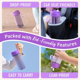 Bentgo Kids Water Bottle - Leak-Proof, Durable Tritan, BPA-Free 15 oz. Cup for Kids/Toddlers Ages 3+, Safe Sip Spout, Carrying Handle, & Dishwasher Safe for School, Sports, Daycare & Camp (Purple) Bentgo Kids Water Bottle - Leak-Proof, Durable Tritan, BPA-Free 15 oz. Cup for Kids/Toddlers Ages 3+, Safe Sip Spout, Carrying Handle, & Dishwasher Safe for School, Sports, Daycare & Camp (Purple)