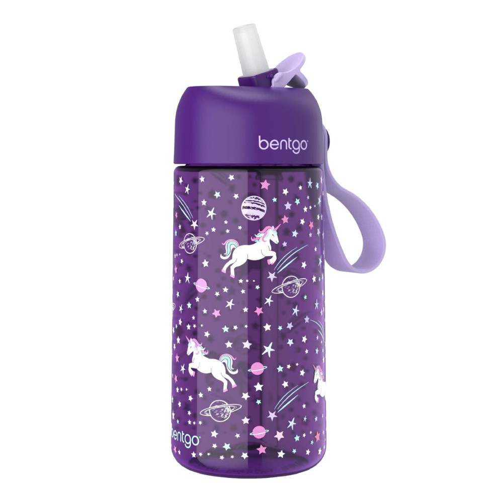 Bentgo Kids Water Bottle - Leak-Proof, Durable Tritan, BPA-Free 15 oz. Cup for Kids/Toddlers Ages 3+, Safe Sip Spout, Carrying Handle, & Dishwasher Safe for School, Sports, Daycare & Camp (Unicorn)