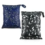 2 Pcs Waterproof Reusable Wet Dry Bag for Diaper Baby Cloth Gym Clothes Washable Travel Bags for Beach Pool Swimsuits Pockets with Two Zippered Dirty Diapers Stroller Yoga Toiletries Daycare Organizer