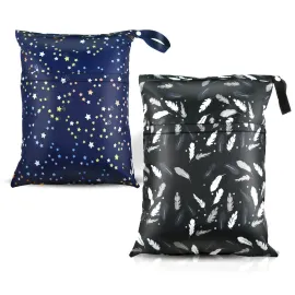 2 Pcs Waterproof Reusable Wet Dry Bag for Diaper B..