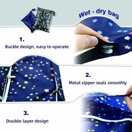 2 Pcs Waterproof Reusable Wet Dry Bag for Diaper Baby Cloth Gym Clothes Washable Travel Bags for Beach Pool Swimsuits Pockets with Two Zippered Dirty Diapers Stroller Yoga Toiletries Daycare Organizer 2 Pcs Waterproof Reusable Wet Dry Bag for Diaper Baby Cloth Gym Clothes Washable Travel Bags for Beach Pool Swimsuits Pockets with Two Zippered Dirty Diapers Stroller Yoga Toiletries Daycare Organizer