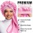 2Pcs Bonnets for Black Women Braid Bonnet, Large Long Satin Bonnet for Braids, Silk Bonnet with Stretchy Tie Band Sleep Cap Hair (2Pcs-Black&Pink)