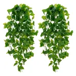 BLEUM CADE Fake Hanging Plants, 2pcs Artificial Hanging Plant, Faux Pothos Vines Hanging Plant Greenery for Wall Home Living Room Indoor Outdoor Decor (No Baskets)