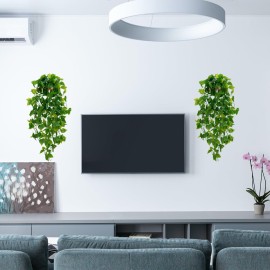 BLEUM CADE Fake Hanging Plants, 2pcs Artificial Hanging Plant, Faux Pothos Vines Hanging Plant Greenery for Wall Home Living Room Indoor Outdoor Decor (No Baskets) BLEUM CADE Fake Hanging Plants, 2pcs Artificial Hanging Plant, Faux Pothos Vines Hanging Plant Greenery for Wall Home Living Room Indoor Outdoor Decor (No Baskets)