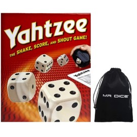Mr Dice Classic Dice Game - Card Board Games for Family Night Bundle Drawstring Bag