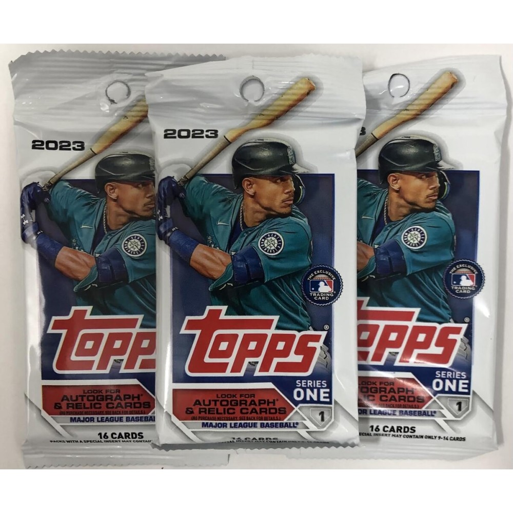 Topps 2023 Series 1 Baseball MLB Set of 3 Packs - 16 Cards per Pack - 48 Trading Cards Total Topps 2023 Series 1 Baseball MLB Set of 3 Packs - 16 Cards per Pack - 48 Trading Cards Total