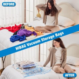 HIBAG Vacuum Storage Bags, 10 Jumbo Space Saver Vacuum Seal Bags, Space Bags, Vacuum Sealer Bags for Clothes, Comforters, Blankets, Bedding (10J) HIBAG Vacuum Storage Bags, 10 Jumbo Space Saver Vacuum Seal Bags, Space Bags, Vacuum Sealer Bags for Clothes, Comforters, Blankets, Bedding (10J)