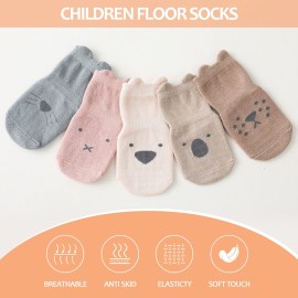 TRUEHAN 5 Pairs Toddler Non Slip Socks with Grips Baby Socks for Kids Girls Boys 5 Pairs Animal A1-3 years TRUEHAN 5 Pairs Toddler Non Slip Socks with Grips Baby Socks for Kids Girls Boys 5 Pairs Animal A1-3 years