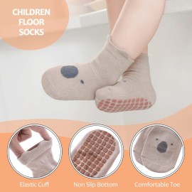 TRUEHAN 5 Pairs Toddler Non Slip Socks with Grips Baby Socks for Kids Girls Boys 5 Pairs Animal A1-3 years TRUEHAN 5 Pairs Toddler Non Slip Socks with Grips Baby Socks for Kids Girls Boys 5 Pairs Animal A1-3 years