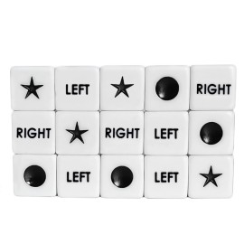 ZLIXING 15 Pcs Dice for Left Right Center Dice Game Prime Only Dice Family Board Games Accessories