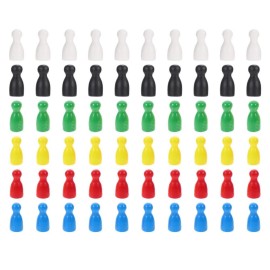 jojofuny 60pcs Wooden Chess Pieces Set: Assorted Color Game Tokens for Board and Strategy Games for Kids Playing and Tabletop Accessories