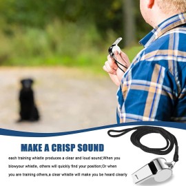 Tiankohelan 3 Pcs Whistle,Stainless Steel Sports Whistle with Lanyard for Coaches Referees Emergency Outdoor Sports Tiankohelan 3 Pcs Whistle,Stainless Steel Sports Whistle with Lanyard for Coaches Referees Emergency Outdoor Sports