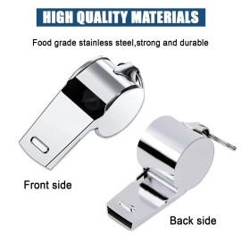 Tiankohelan 3 Pcs Whistle,Stainless Steel Sports Whistle with Lanyard for Coaches Referees Emergency Outdoor Sports Tiankohelan 3 Pcs Whistle,Stainless Steel Sports Whistle with Lanyard for Coaches Referees Emergency Outdoor Sports