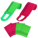 obmwang 6 Pieces Korean Exfoliating Mitts and Washcloth Set, Asian Exfoliating Bath Washcloth and Korean Long Towels Back Scrubber for Women Men Shower Washing