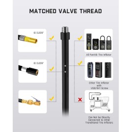 Fanttik Air Pump Hose Adapter, Extension Hose for Schrader and Presta Valve, 19.96\'\' Locking Tire Chuck Tube, VG8/8V1 Screw Thread Connection, Tire Inflator Universal, Suit for Car, Motorcycle, Bike Fanttik Air Pump Hose Adapter, Extension Hose for Schrader and Presta Valve, 19.96\'\' Locking Tire Chuck Tube, VG8/8V1 Screw Thread Connection, Tire Inflator Universal, Suit for Car, Motorcycle, Bike