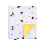 QSTEHEML Baby Blankets Neutral for Boys Girls,Super Soft Nursery Minky Blanket Unisex, Baby Gifts Double Layer with Dotted Backing, Newborn Blankets for Crib Stroller(Bee, 30 * 40inch)