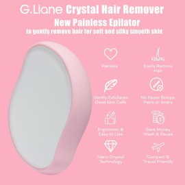 G.Liane Crystal Hair Eraser,Physical Glass Hair Removal,Reusable Nano Hair Remover Stone,Epilator for Women and Men,Soft Silky Skin (Pink) G.Liane Crystal Hair Eraser,Physical Glass Hair Removal,Reusable Nano Hair Remover Stone,Epilator for Women and Men,Soft Silky Skin (Pink)