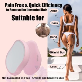 G.Liane Crystal Hair Eraser,Physical Glass Hair Removal,Reusable Nano Hair Remover Stone,Epilator for Women and Men,Soft Silky Skin (Pink) G.Liane Crystal Hair Eraser,Physical Glass Hair Removal,Reusable Nano Hair Remover Stone,Epilator for Women and Men,Soft Silky Skin (Pink)