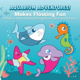 AquaSonic Kids\' Water Flosser for Ages 6+ | Standard Nozzle, Orthodontic Nozzle & Waterproof Stickers | 4 Flossing Modes | Aquarium Adventures Theme (Blue) AquaSonic Kids\' Water Flosser for Ages 6+ | Standard Nozzle, Orthodontic Nozzle & Waterproof Stickers | 4 Flossing Modes | Aquarium Adventures Theme (Blue)