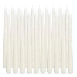 flamecan Ivory Taper Candles, Set of 20 Unscented and Smokeless 10 Inch Taper Candles Long Burning, Paraffin Wax with Cotton Wicks for Burning Approxinately 7-8 Hours Time