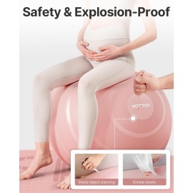 YOTTOY Exercise Ball for Pregnancy,Anti-Burst Yoga Ball for Physical Therapy,Stability Ball for Ball Chair Fitness with Pump (Pink) YOTTOY Exercise Ball for Pregnancy,Anti-Burst Yoga Ball for Physical Therapy,Stability Ball for Ball Chair Fitness with Pump (Pink)