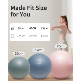 YOTTOY Exercise Ball for Pregnancy,Anti-Burst Yoga Ball for Physical Therapy,Stability Ball for Ball Chair Fitness with Pump (Pink) YOTTOY Exercise Ball for Pregnancy,Anti-Burst Yoga Ball for Physical Therapy,Stability Ball for Ball Chair Fitness with Pump (Pink)