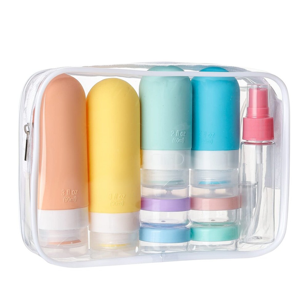 Depoza 16 Pack Travel Bottles Set - TSA Approved Leak Proof Silicone Squeezable Containers for Toiletries, Conditioner, Shampoo, Lotion & Body Wash Accessories (16 pcs/White Pack) Depoza 16 Pack Travel Bottles Set - TSA Approved Leak Proof Silicone Squeezable Containers for Toiletries, Conditioner, Shampoo, Lotion & Body Wash Accessories (16 pcs/White Pack)