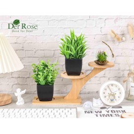 Der Rose 2 Pack Fake Plants Small Artificial Potted Plants Faux Plants Black Bathroom Accessories for Home Office Desk Bathroom Decor Indoor Der Rose 2 Pack Fake Plants Small Artificial Potted Plants Faux Plants Black Bathroom Accessories for Home Office Desk Bathroom Decor Indoor
