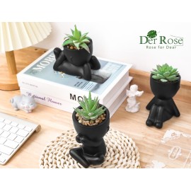 Der Rose 3pcs Fake Succulents Plants Artificial for Black Bathroom Bedroom Home Room Decor Aesthetic Indoor Der Rose 3pcs Fake Succulents Plants Artificial for Black Bathroom Bedroom Home Room Decor Aesthetic Indoor