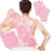 Anezus Exfoliating Shower Bath Gloves Back Scrubber Set for Body, Face, Shower, Bath, Scrub and Exfoliator (Pink)