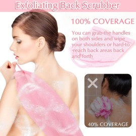 Anezus Exfoliating Shower Bath Gloves Back Scrubber Set for Body, Face, Shower, Bath, Scrub and Exfoliator (Pink) Anezus Exfoliating Shower Bath Gloves Back Scrubber Set for Body, Face, Shower, Bath, Scrub and Exfoliator (Pink)