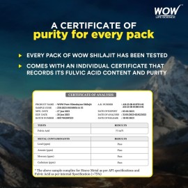 WOW Life Science Pure Himalayan Shilajit/Shilajeet Resin Powered by Ashwagandha - 20g | Guaranteed 75%+ Fulvic Acid | Enhance Strength, Stamina & Immunity | Contains Lab Certificate