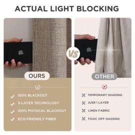 Joydeco Blackout Curtains for Bedroom - Natural Linen Curtains 52 X 84 inch, Thermal Insulated 100% Blackout 2 Panels Light Blocking Drapes, Rod Pocket & Back Tabs, Darkening Privacy for Living Room Joydeco Blackout Curtains for Bedroom - Natural Linen Curtains 52 X 84 inch, Thermal Insulated 100% Blackout 2 Panels Light Blocking Drapes, Rod Pocket & Back Tabs, Darkening Privacy for Living Room