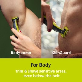 Philips Norelco OneBlade 360 Hybrid Face + Body, Electric Beard Trimmer, Shaver and Body Groomer, with 360 Blade Technology, 1x 360 Blade for Face, 5in1 Adjustable Comb, 1x Body Kit, Model QP2834/70 Philips Norelco OneBlade 360 Hybrid Face + Body, Electric Beard Trimmer, Shaver and Body Groomer, with 360 Blade Technology, 1x 360 Blade for Face, 5in1 Adjustable Comb, 1x Body Kit, Model QP2834/70