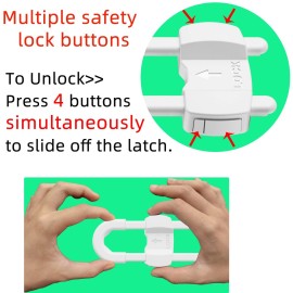 (10 pack white) 4 button Cabinet Locks, U-Shaped Proofing Drawers Safety Child Locks Adjustable, for Wardrobe,Kitchen,Bathroom,Drawer,Fridge,Cupboard Doors Knobs & Handles (10 pack white) 4 button Cabinet Locks, U-Shaped Proofing Drawers Safety Child Locks Adjustable, for Wardrobe,Kitchen,Bathroom,Drawer,Fridge,Cupboard Doors Knobs & Handles