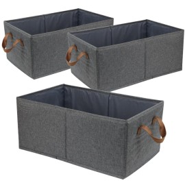 Pack of 3 Large Capacity Storage Bins Closet Organizer System, Sturdy Foldable Storage Boxes for Organizing Clothing, Sheets, Toys, Books - Shelf Organizer Shelves Basket Storage Bin Pack of 3 Large Capacity Storage Bins Closet Organizer System, Sturdy Foldable Storage Boxes for Organizing Clothing, Sheets, Toys, Books - Shelf Organizer Shelves Basket Storage Bin