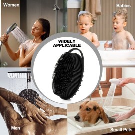 2 Pack Silicone Body Scrubber, Loofah Double-Sided Body Brush,Shower Scrubber and Scalp Massager Shampoo Brush for Sensitive Kids Women Men All Kinds of Skin (Black & Pink) 2 Pack Silicone Body Scrubber, Loofah Double-Sided Body Brush,Shower Scrubber and Scalp Massager Shampoo Brush for Sensitive Kids Women Men All Kinds of Skin (Black & Pink)