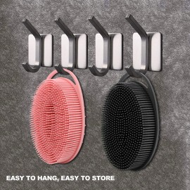 2 Pack Silicone Body Scrubber, Loofah Double-Sided Body Brush,Shower Scrubber and Scalp Massager Shampoo Brush for Sensitive Kids Women Men All Kinds of Skin (Black & Pink) 2 Pack Silicone Body Scrubber, Loofah Double-Sided Body Brush,Shower Scrubber and Scalp Massager Shampoo Brush for Sensitive Kids Women Men All Kinds of Skin (Black & Pink)