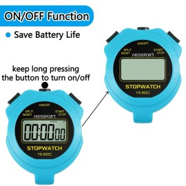MUSHPORT Stopwatch Timer Only Stopwatch Mode, ON/Off Silent Simple Operation, Without Clock Date Countdown, Digital Stop Watch for Sports Kids Coaches Swimming Running, Blue MUSHPORT Stopwatch Timer Only Stopwatch Mode, ON/Off Silent Simple Operation, Without Clock Date Countdown, Digital Stop Watch for Sports Kids Coaches Swimming Running, Blue