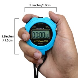 MUSHPORT Stopwatch Timer Only Stopwatch Mode, ON/Off Silent Simple Operation, Without Clock Date Countdown, Digital Stop Watch for Sports Kids Coaches Swimming Running, Blue MUSHPORT Stopwatch Timer Only Stopwatch Mode, ON/Off Silent Simple Operation, Without Clock Date Countdown, Digital Stop Watch for Sports Kids Coaches Swimming Running, Blue