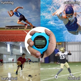 MUSHPORT Stopwatch Timer Only Stopwatch Mode, ON/Off Silent Simple Operation, Without Clock Date Countdown, Digital Stop Watch for Sports Kids Coaches Swimming Running, Blue MUSHPORT Stopwatch Timer Only Stopwatch Mode, ON/Off Silent Simple Operation, Without Clock Date Countdown, Digital Stop Watch for Sports Kids Coaches Swimming Running, Blue