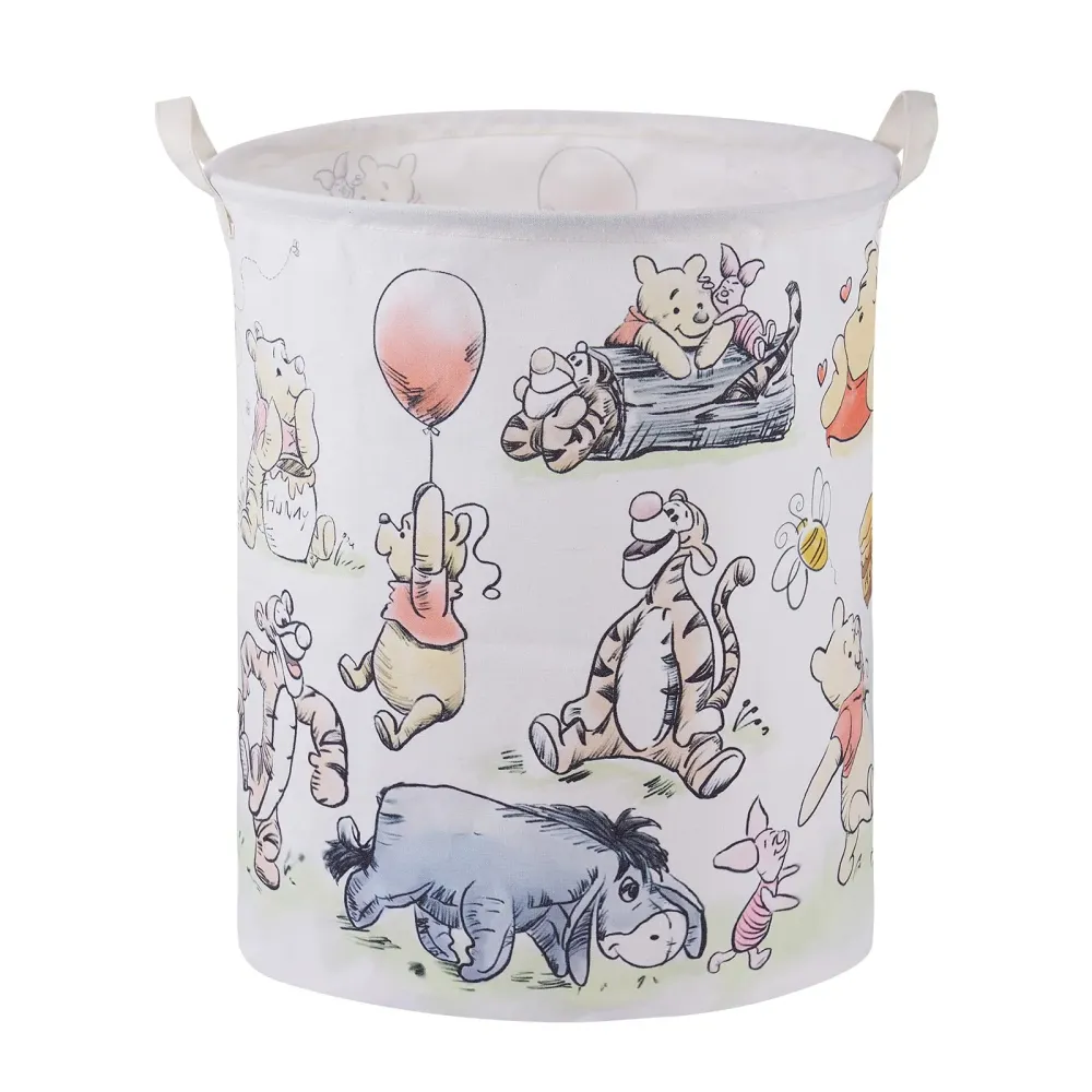Bear Storage Basket,Nursery Large Hamper Canvas Laundry Basket Foldable With Waterproof Pe Coating,For Kids Boys And Girls, Bathroom, Bedroom, Clothes,Toy Bin