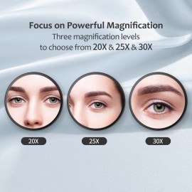 MIYADIVA 30X Magnifying Mirror, Small Magnifying Mirror with Suction Cup and Tweezers, As a Travel Magnifying Mirror, Compact Mirror Set for Plucking Eyebrows 3.5 Inches MIYADIVA 30X Magnifying Mirror, Small Magnifying Mirror with Suction Cup and Tweezers, As a Travel Magnifying Mirror, Compact Mirror Set for Plucking Eyebrows 3.5 Inches