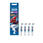 Oral-B Pro Kids Electric Toothbrush Head, with Spiderman Characters, Extra Soft Bristles, for Ages 3+, Pack of 4 Toothbrush Heads, White