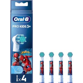 Oral-B Pro Kids Electric Toothbrush Head, with Spiderman Characters, Extra Soft Bristles, for Ages 3+, Pack of 4 Toothbrush Heads, White Oral-B Pro Kids Electric Toothbrush Head, with Spiderman Characters, Extra Soft Bristles, for Ages 3+, Pack of 4 Toothbrush Heads, White