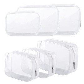 BEFORYOU 6 Pack Clear Toiletry Carry Pouch with Zi..